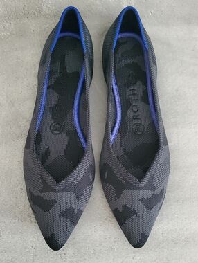 🆕️ROTHY'S Retired Camo Gray & Black Pointed Toe Knitted Flats WOMEN'S SIZE: 7.5